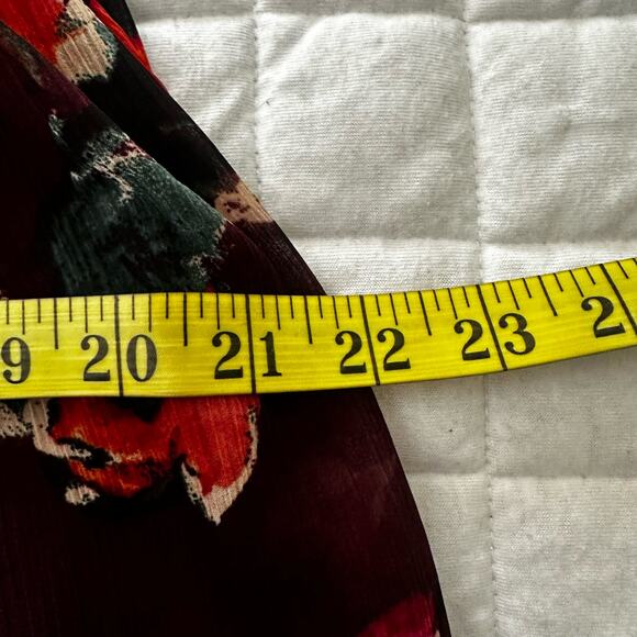 ABERCROMBIE FITCH Womens Dress SMALL Burgundy Floral Long Sleeve Mini Grunge - Picture 10 of 12